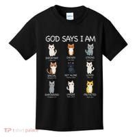 Funny Cat Ns God Says I Am Christian Cat Lover Kids T-Shirt thumb 0