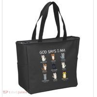 Funny Cat Ns God Says I Am Christian Cat Lover Tote Bag thumb 2