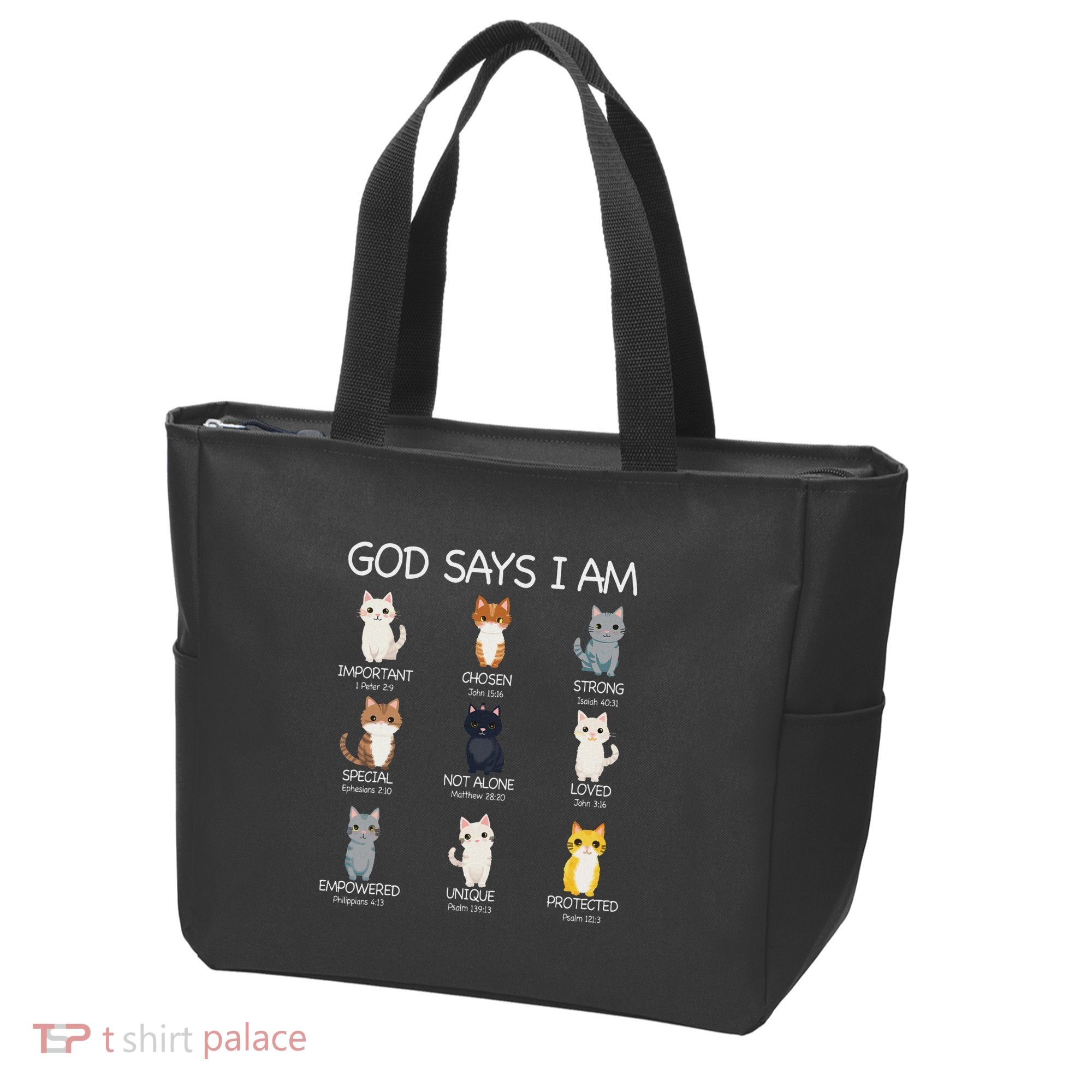 Funny Cat Ns God Says I Am Christian Cat Lover Tote Bag