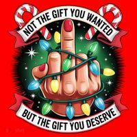 Funny Christmas Not The Gift You Wanted Middle Finger Santa Hat thumb 1
