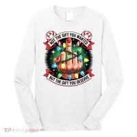 Funny Christmas Not The Gift You Wanted Middle Finger Long Sleeve Shirt thumb 0