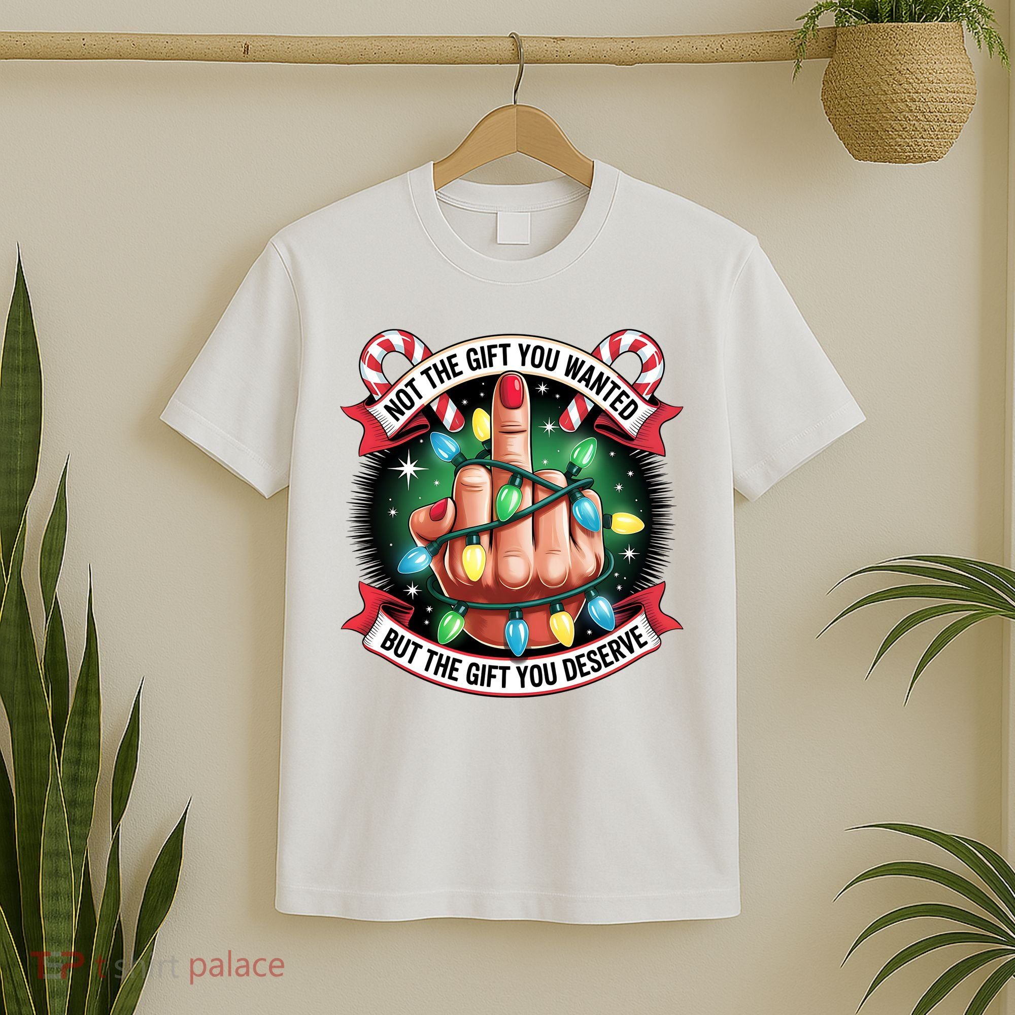 Funny Christmas Not The Gift You Wanted Middle Finger T-Shirt