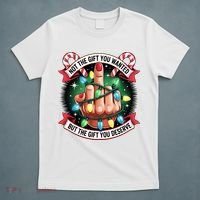Funny Christmas Not The Gift You Wanted Middle Finger T-Shirt thumb 5