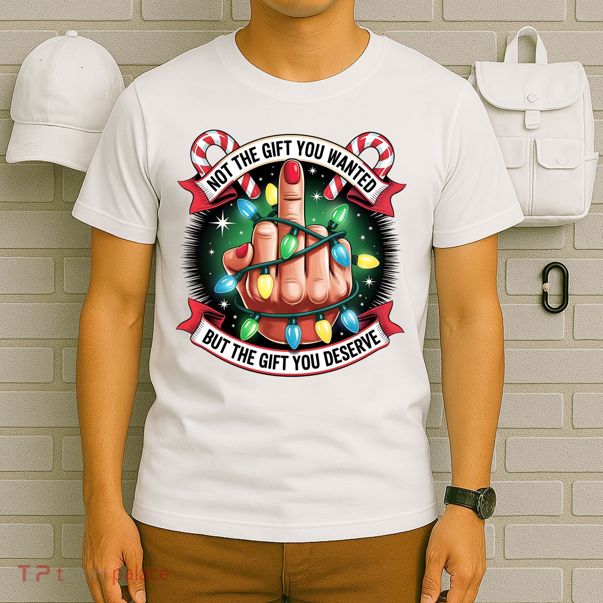 Funny Christmas Not The Gift You Wanted Middle Finger T-Shirt
