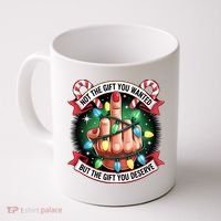 Funny Christmas Not The Gift You Wanted Middle Finger Coffee Mug thumb 0