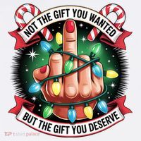 Funny Christmas Not The Gift You Wanted Middle Finger Women's Hoodie thumb 2