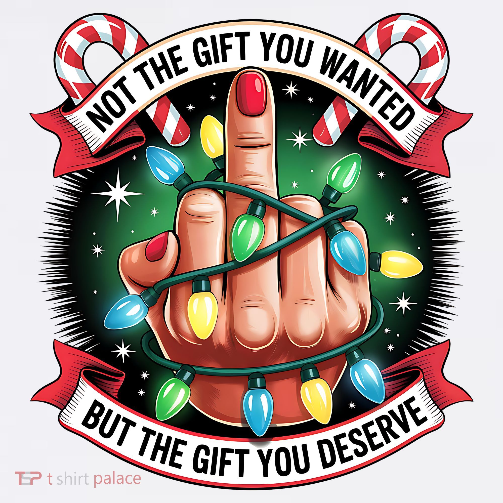 Funny Christmas Not The Gift You Wanted Middle Finger Women's Hoodie