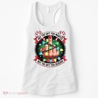 Funny Christmas Not The Gift You Wanted Middle Finger Women's Tank Top thumb 0