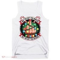 Funny Christmas Not The Gift You Wanted Middle Finger Tank Top thumb 0