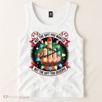Funny Christmas Not The Gift You Wanted Middle Finger Tank Top thumb 2