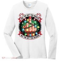 Funny Christmas Not The Gift You Wanted Middle Finger Women's Long Sleeve Shirt thumb 0