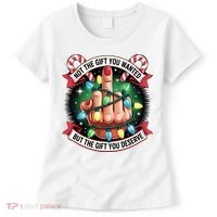 Funny Christmas Not The Gift You Wanted Middle Finger Women's T-Shirt thumb 0