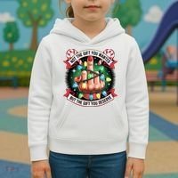 Funny Christmas Not The Gift You Wanted Middle Finger Kids Hoodie thumb 3