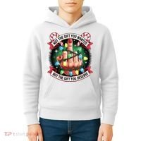 Funny Christmas Not The Gift You Wanted Middle Finger Kids Hoodie thumb 4