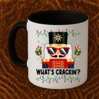 Funny Christmas Nutcracker Whats Crackin Coffee Mug thumb 2