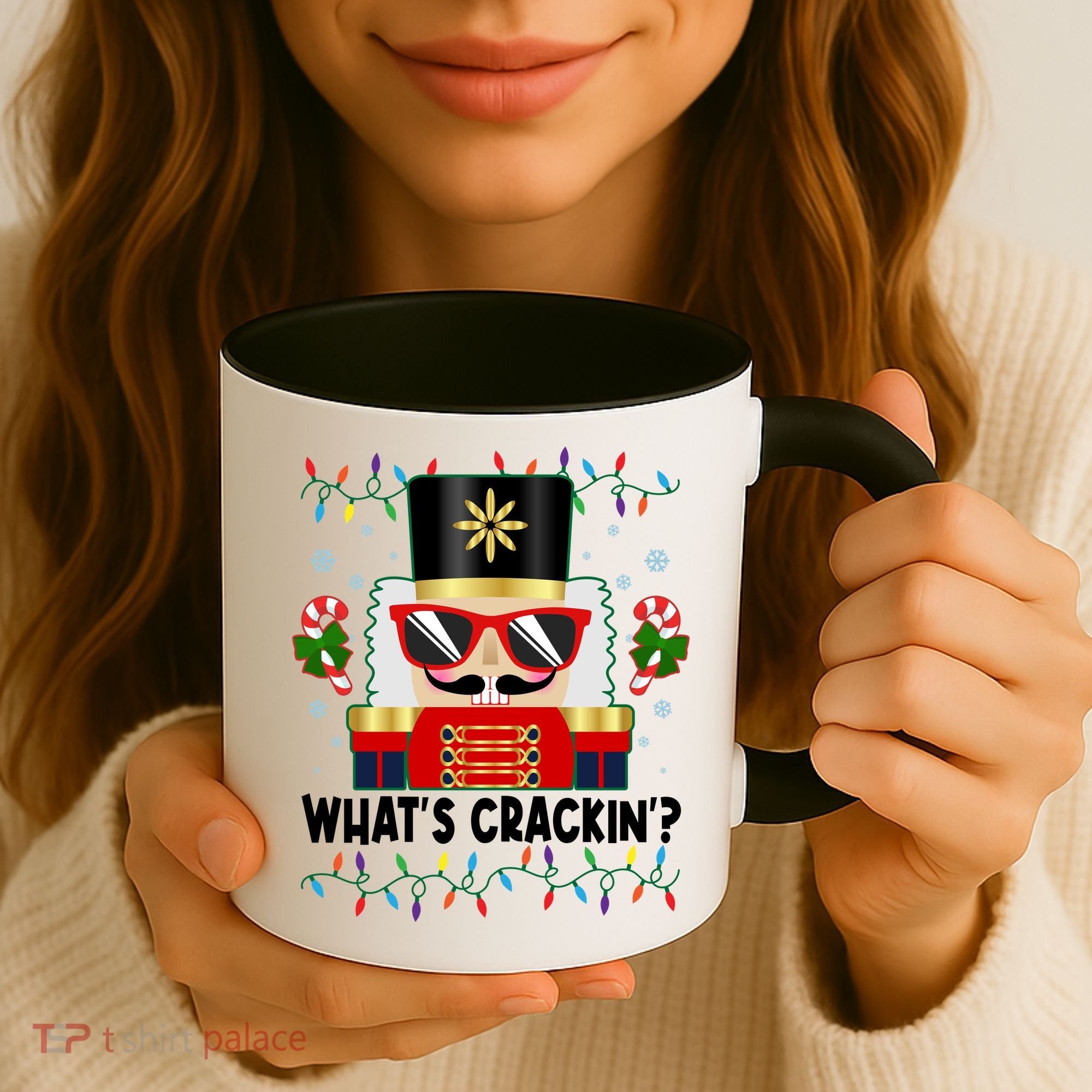 Funny Christmas Nutcracker Whats Crackin Coffee Mug