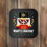 Funny Christmas Nutcracker Whats Crackin Coaster thumb 0