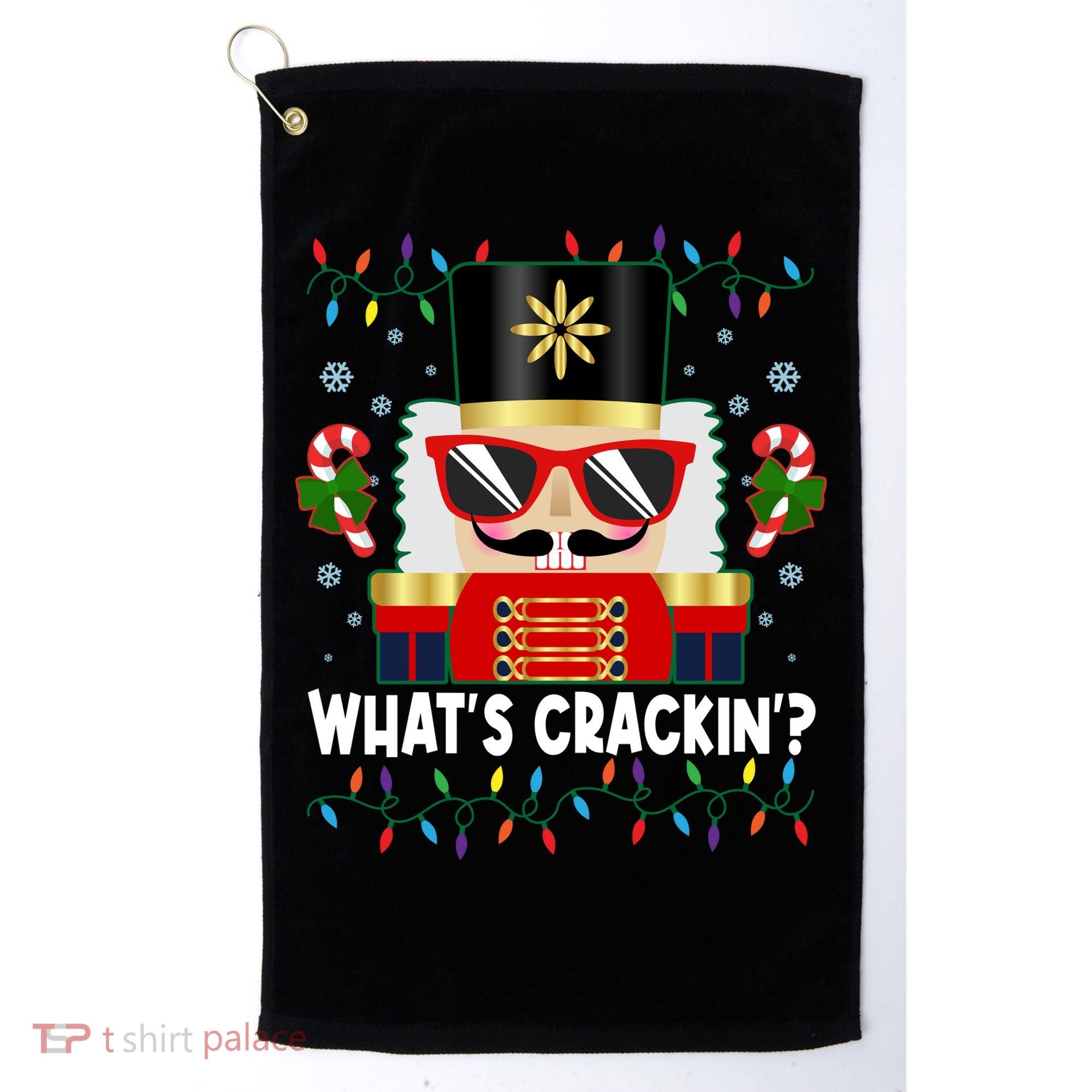 Funny Christmas Nutcracker Whats Crackin Golf Towel