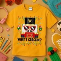 Funny Christmas Nutcracker Whats Crackin Kids T-Shirt thumb 3