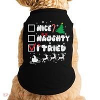 Funny Christmas Nice Naughty I Tried Xmas Doggie Tank thumb 0