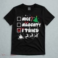 Funny Christmas Nice Naughty I Tried Xmas T-Shirt thumb 5