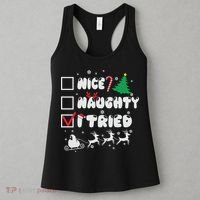 Funny Christmas Nice Naughty I Tried Xmas Women's Tank Top thumb 3