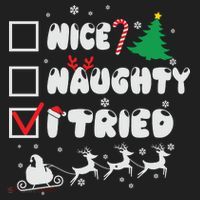 Funny Christmas Nice Naughty I Tried Xmas Hat thumb 2
