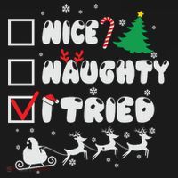 Funny Christmas Nice Naughty I Tried Xmas Women's T-Shirt thumb 6