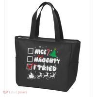 Funny Christmas Nice Naughty I Tried Xmas Tote Bag thumb 3