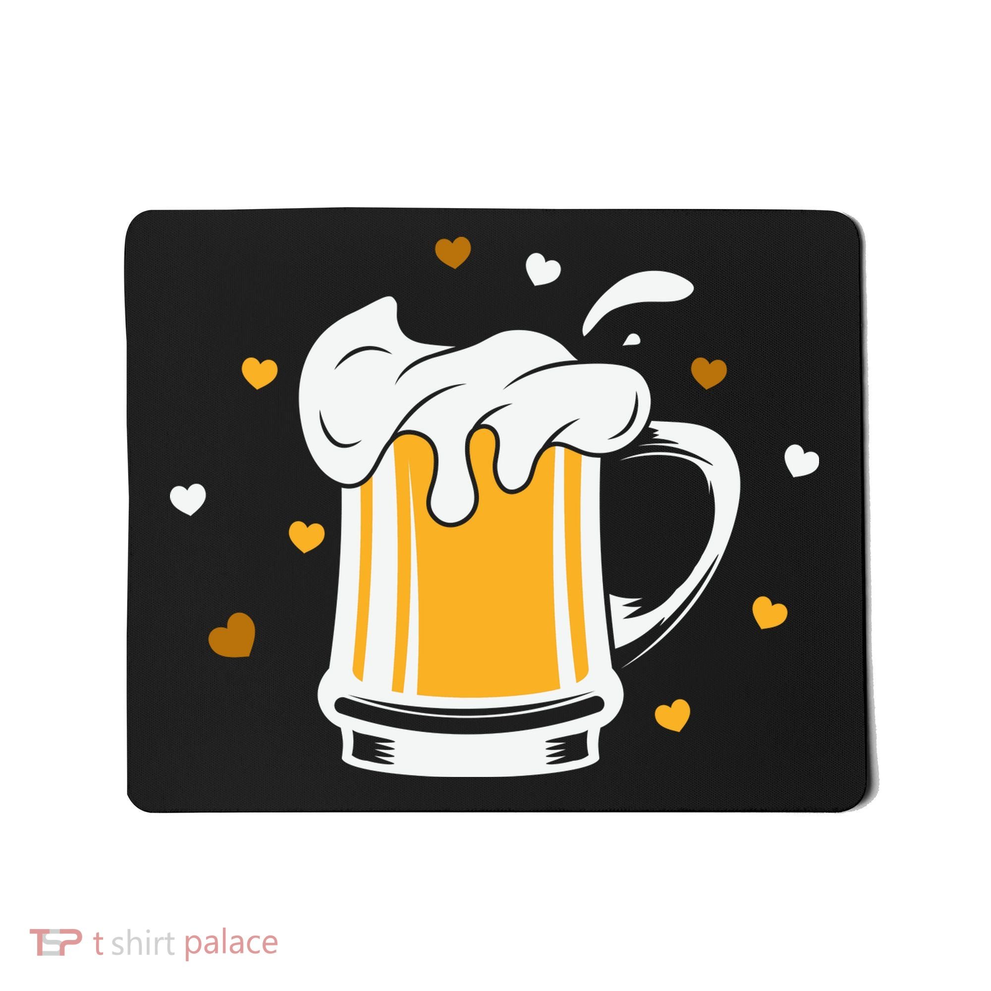Full Cup Of Beer And Foam Drinking Love Valentine Gift For Valentine Day Mousepad