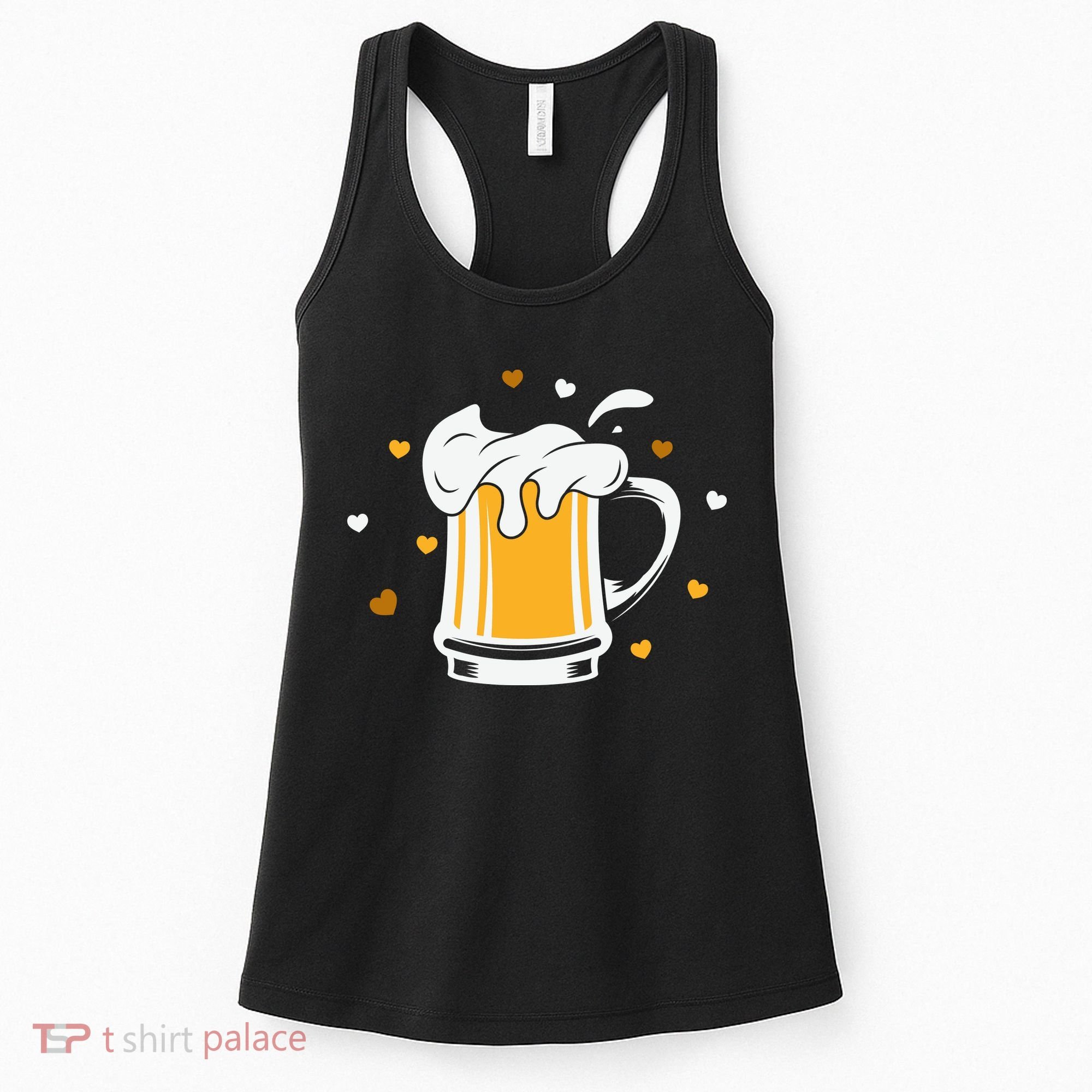 Full Cup Of Beer And Foam Drinking Love Valentine Gift For Valentine Day Women's Tank Top