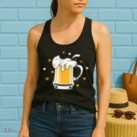 Full Cup Of Beer And Foam Drinking Love Valentine Gift For Valentine Day Women's Tank Top thumb 2
