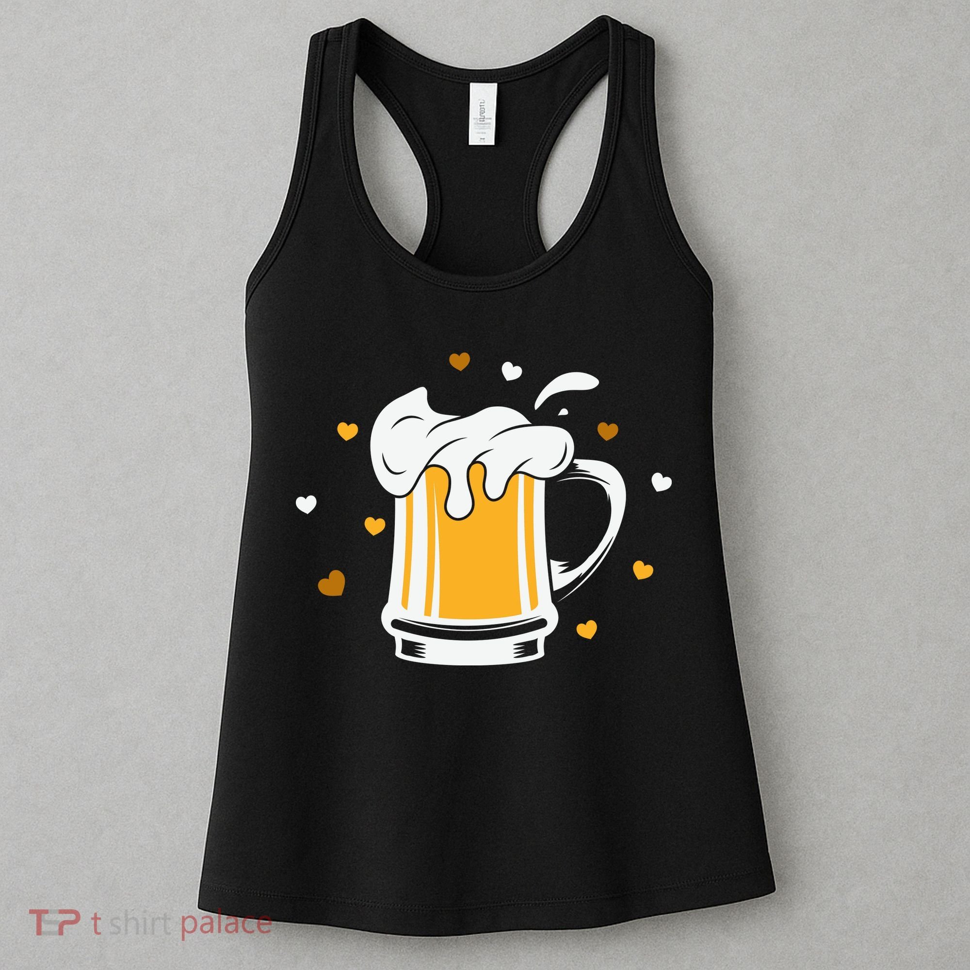 Full Cup Of Beer And Foam Drinking Love Valentine Gift For Valentine Day Women's Tank Top