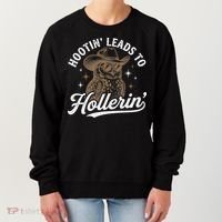 Funny Cowboy Owl Hootin Leads To Hollerin Women's Sweatshirt thumb 0