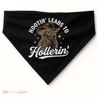 Funny Cowboy Owl Hootin Leads To Hollerin USA-Made Doggie Bandana thumb 0