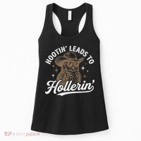 Funny Cowboy Owl Hootin Leads To Hollerin Women's Tank Top thumb 0