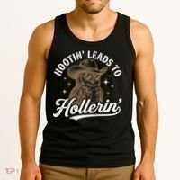 Funny Cowboy Owl Hootin Leads To Hollerin Tank Top thumb 3