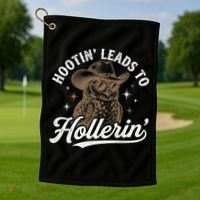 Funny Cowboy Owl Hootin Leads To Hollerin Golf Towel thumb 1
