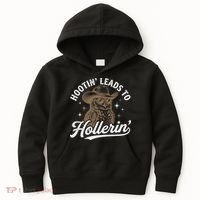 Funny Cowboy Owl Hootin Leads To Hollerin Kids Hoodie thumb 0