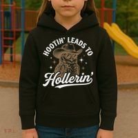 Funny Cowboy Owl Hootin Leads To Hollerin Kids Hoodie thumb 3