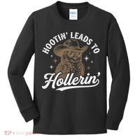 Funny Cowboy Owl Hootin Leads To Hollerin Kids Long Sleeve Shirt thumb 0