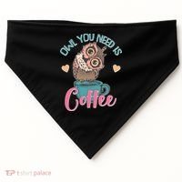Funny Cute Owl You Need Is Coffee USA-Made Doggie Bandana thumb 0