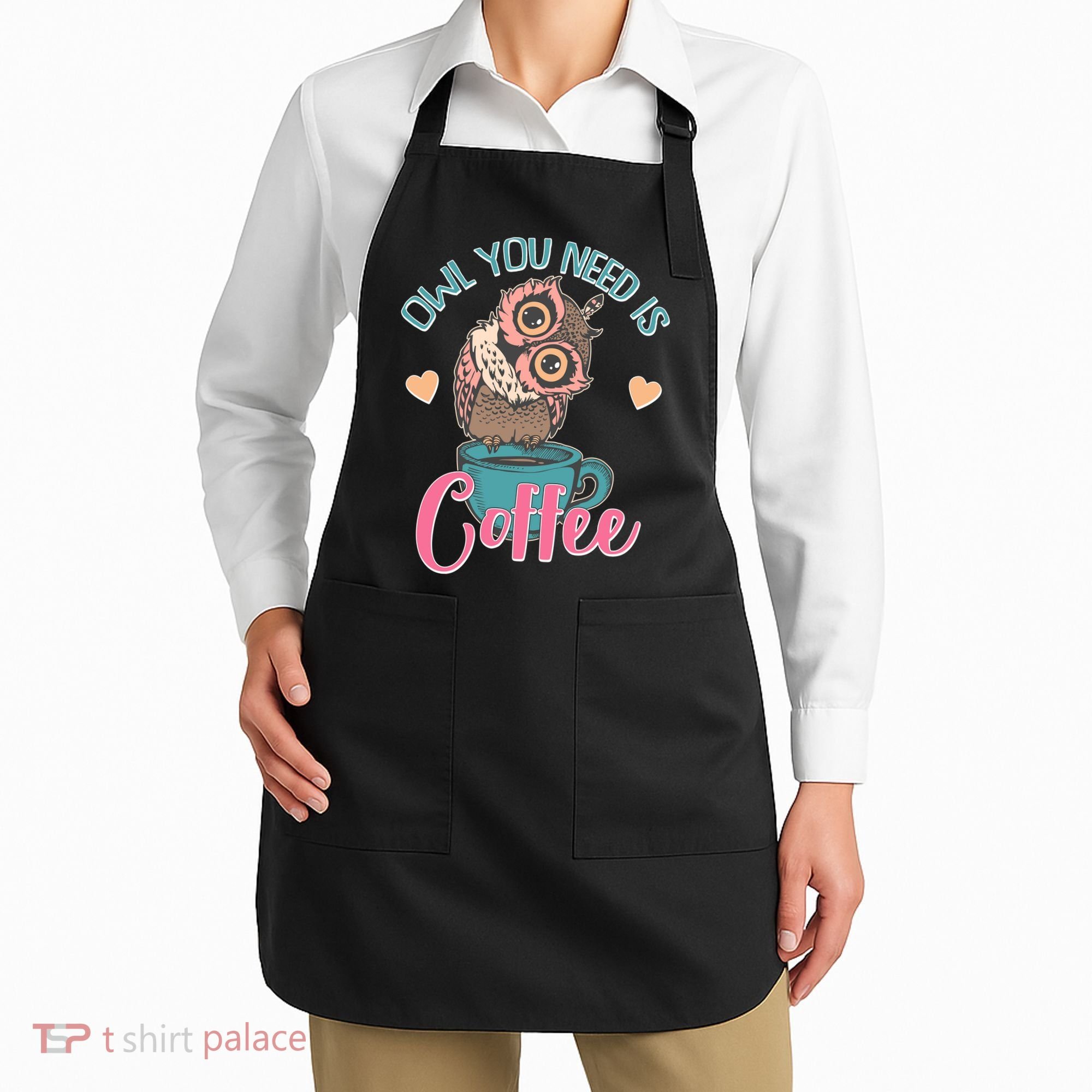 Funny Cute Owl You Need Is Coffee Apron