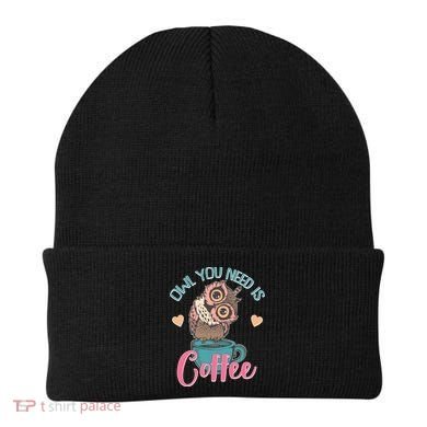 Funny Cute Owl You Need Is Coffee Beanie