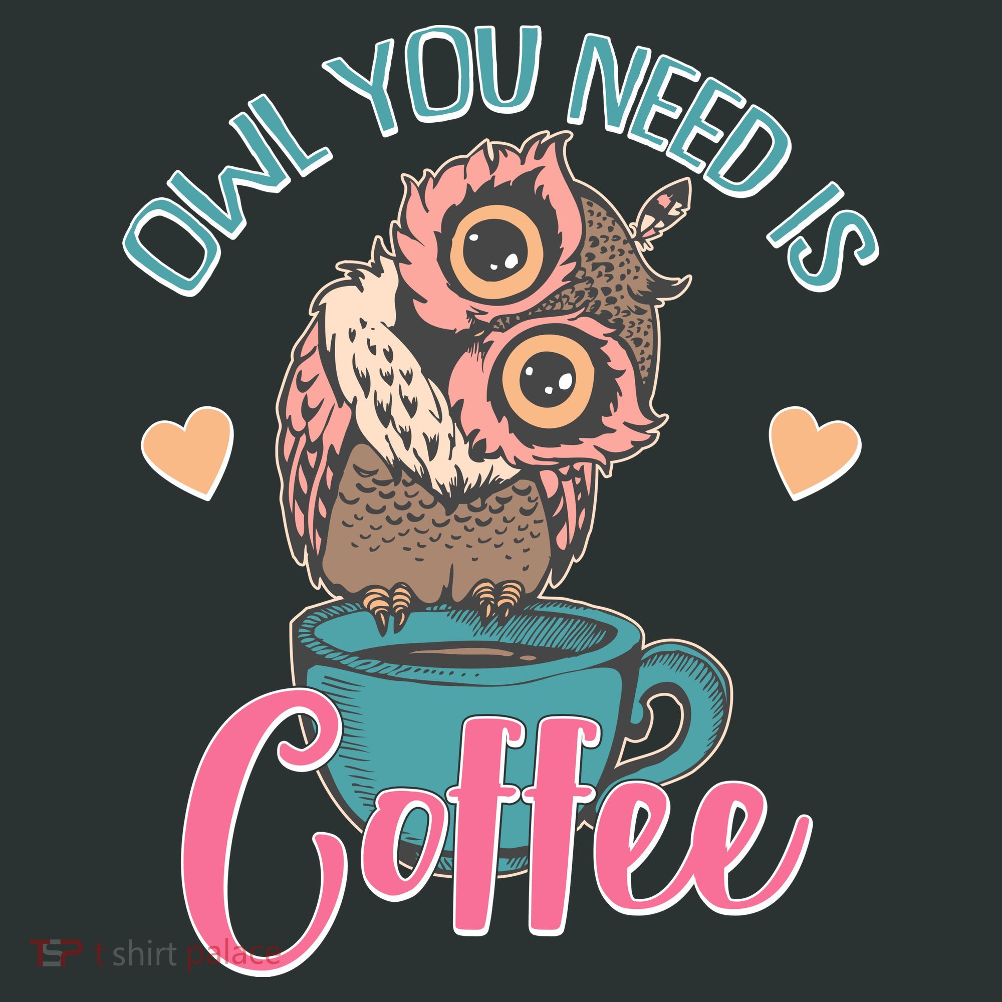Funny Cute Owl You Need Is Coffee Button