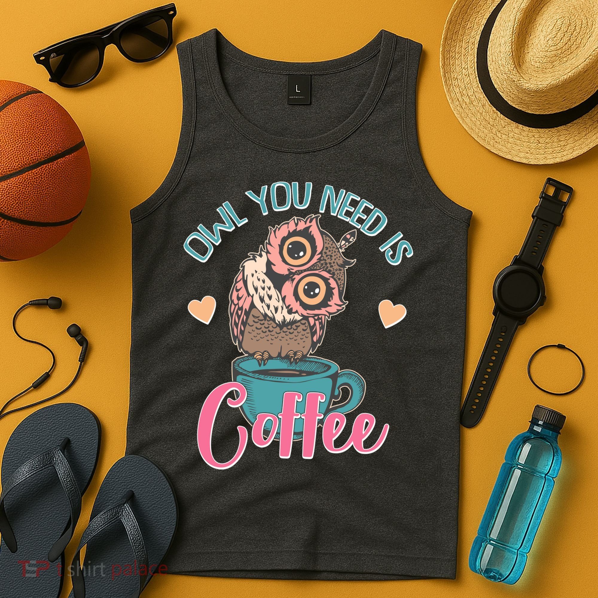 Funny Cute Owl You Need Is Coffee Tank Top
