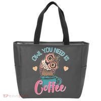 Funny Cute Owl You Need Is Coffee Tote Bag thumb 0