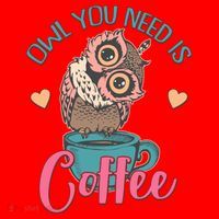 Funny Cute Owl You Need Is Coffee Santa Hat thumb 1
