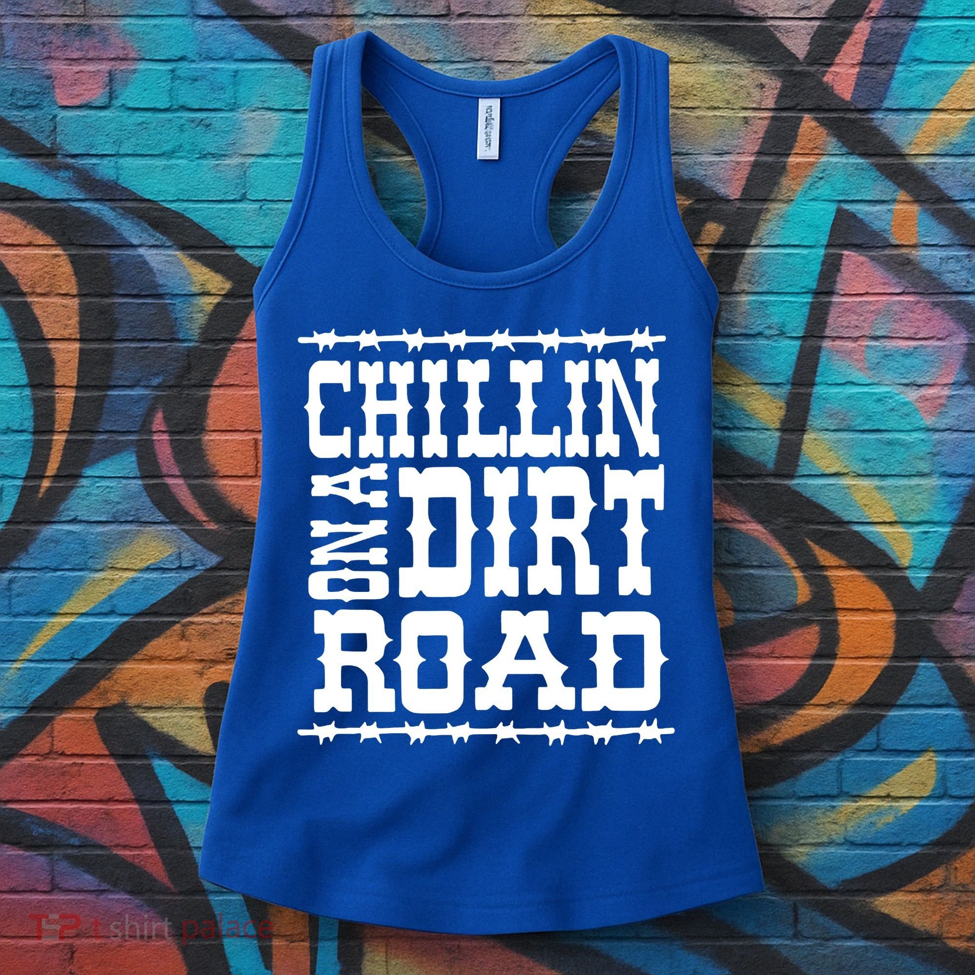 Funny Chillin On A Dirt Road Country Music Women's Tank Top