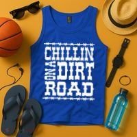 Funny Chillin On A Dirt Road Country Music Tank Top thumb 4